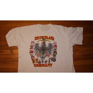 Vintage 90s Deutschland Germany TShirt Mens 2XL White 1993 SID Single Stitch